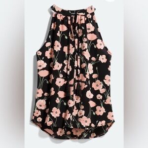 🔴 BLAKEMORE BY LEMON TART SPLIT NECK POPPY PRINT HALTER TOP STYLE TOP 🔴